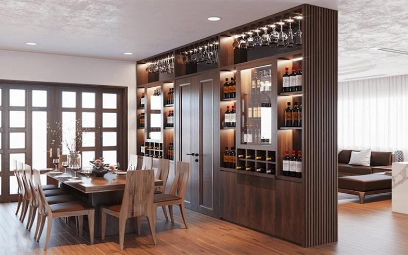 Xác định được vị trí của tủ để rượu