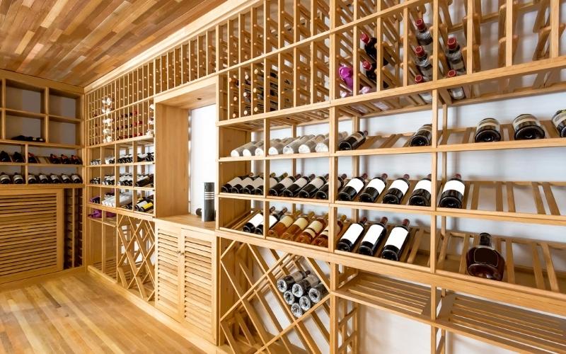 Mẫu tủ bảo quản rượu gỗ tự nhiên siêu đẹp