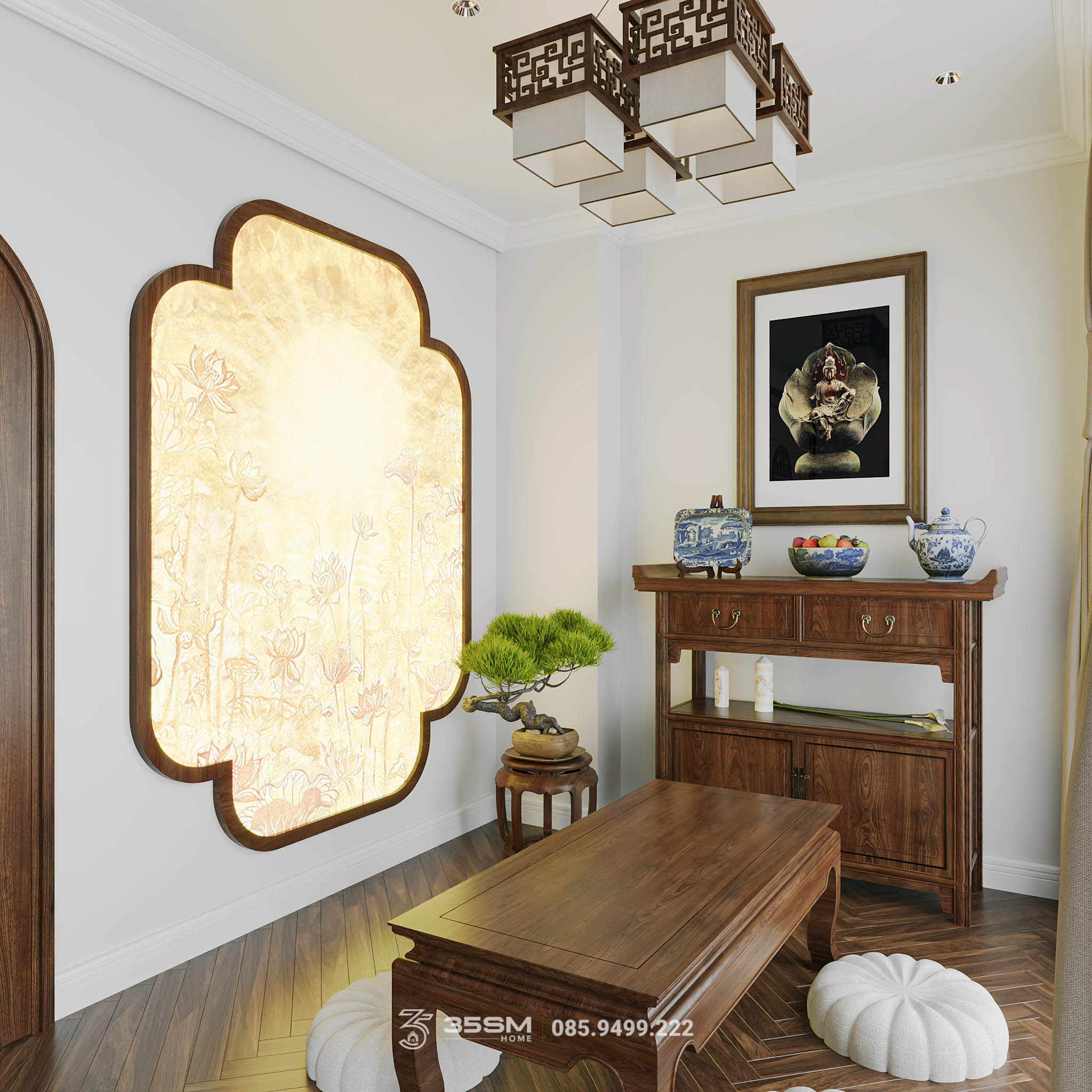 phòng thờ đẹp nhà lô phố