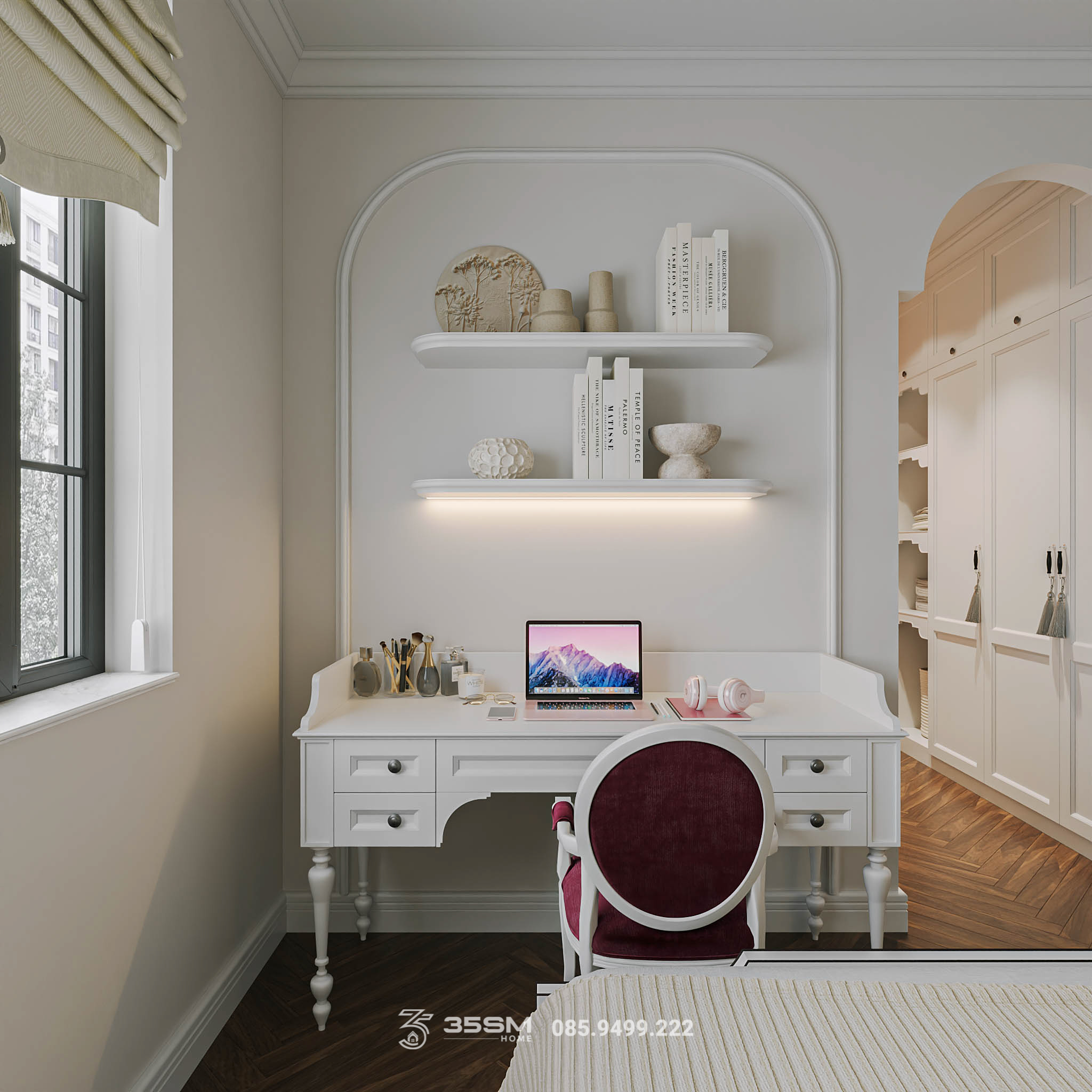 Bàn học phong cách indochine hiện đại tân cổ