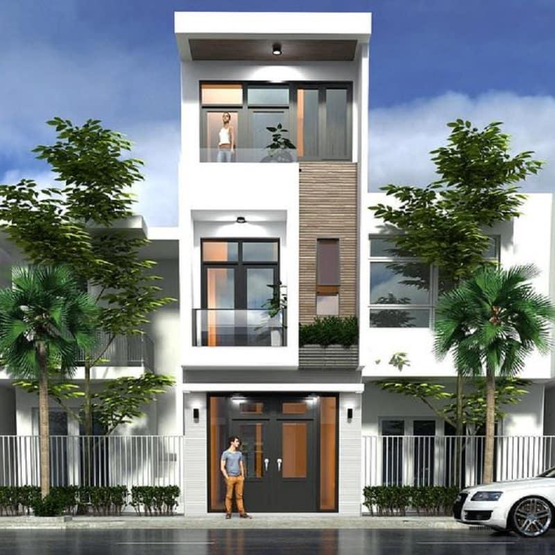 Thiết kế nhà mặt tiền 5m đẹp hiện đại