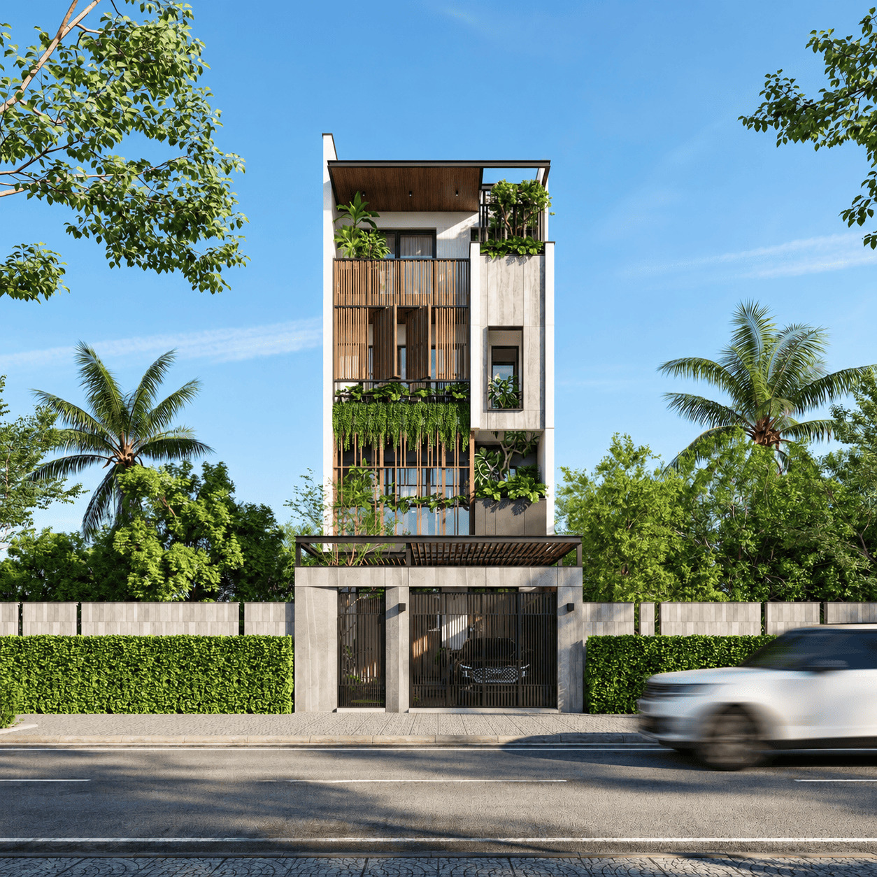 Giải pháp cây xanh chống nóng cho nhà hướng Tây