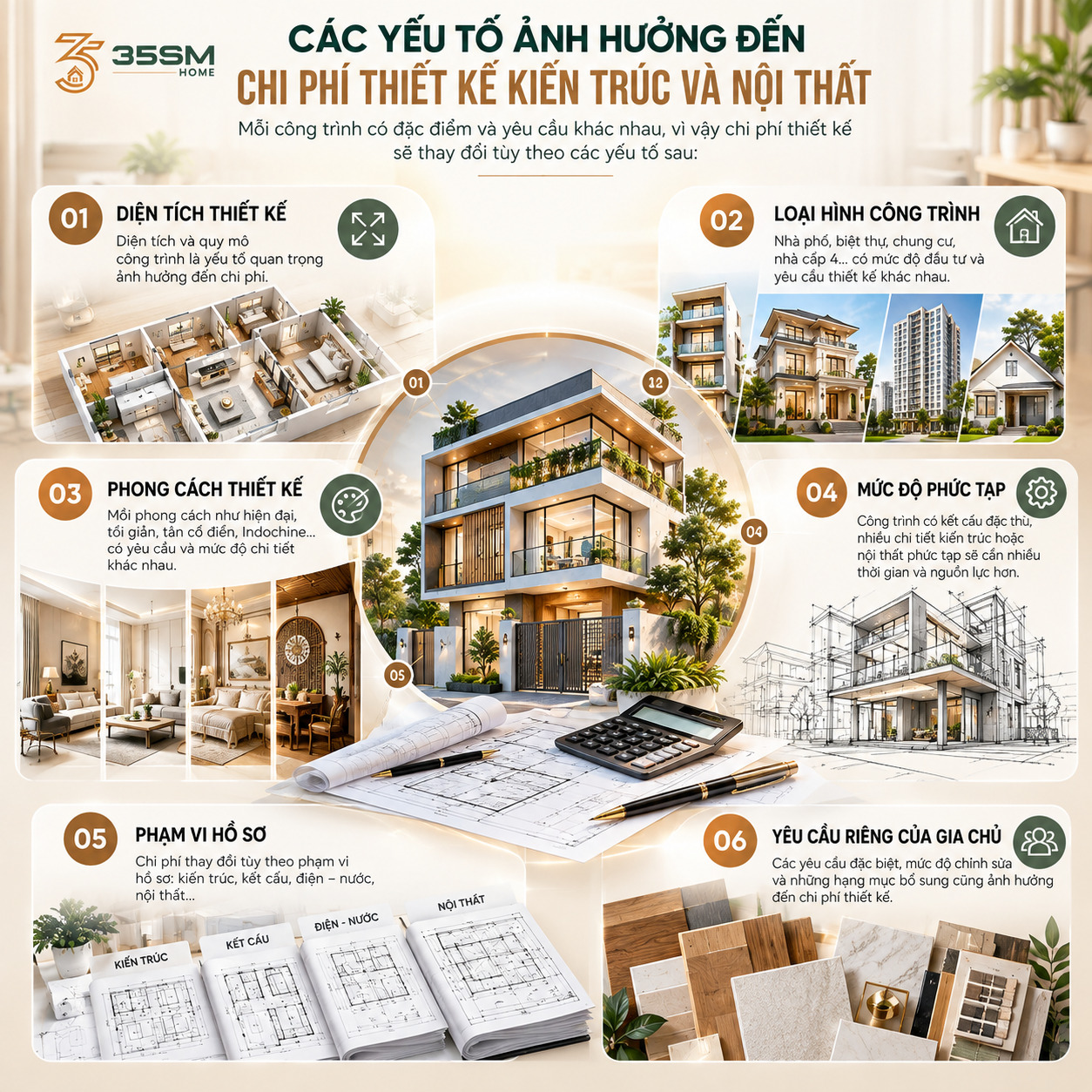 các yếu tố ảnh hưởng đến chi phí thiết kế trọn gói