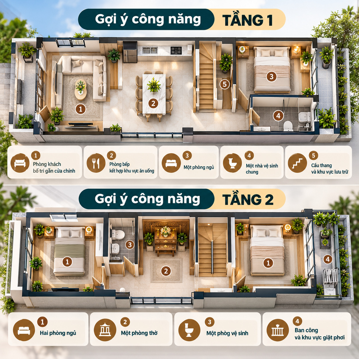 mặt bằng 3 phòng ngủ