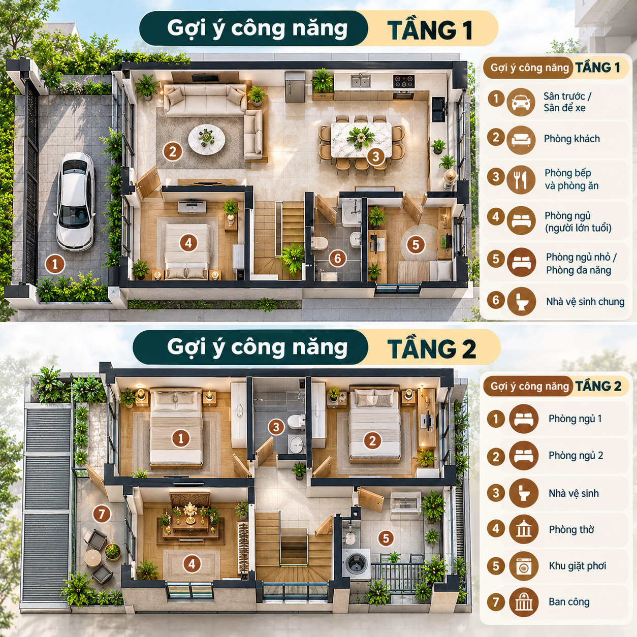 mặt bằng 4 phòng ngủ