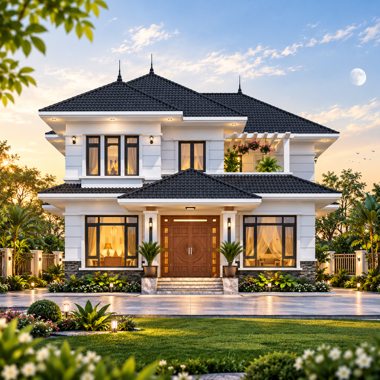 mẫu nhà mái Nhật theo phong cách cổ điển