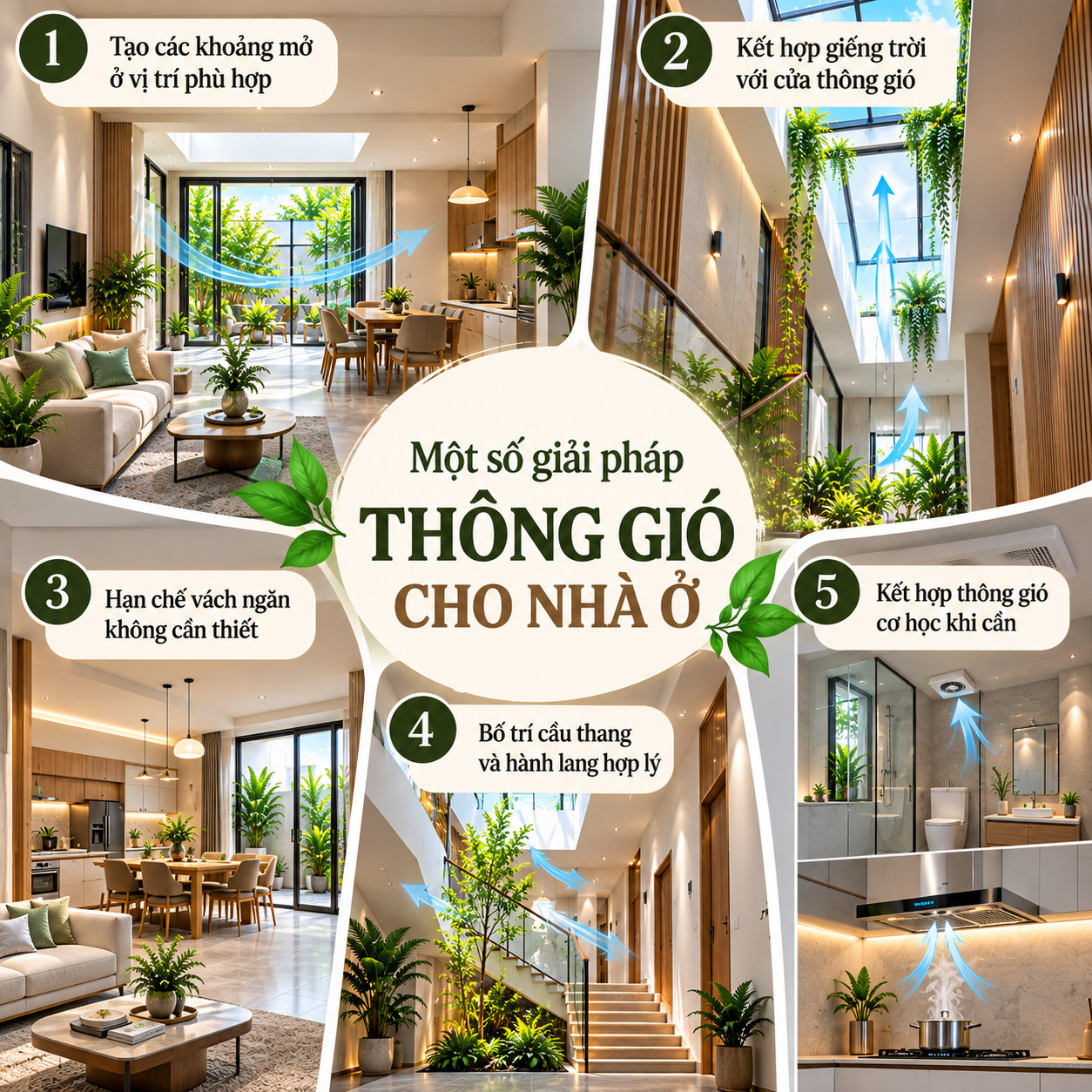 Infographic các giải pháp thông gió, lấy sáng