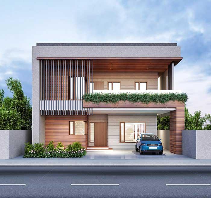 Mẫu thiết kế nhà 2 tầng 100m² mái bằng